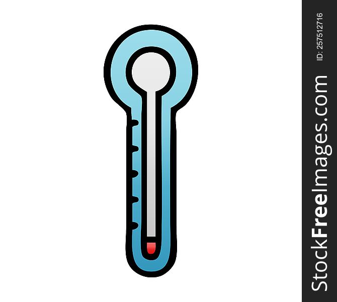 Gradient Shaded Cartoon Glass Thermometer