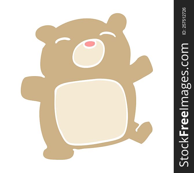 flat color illustration cartoon teddy bear