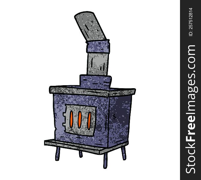 hand drawn textured cartoon doodle of a house furnace