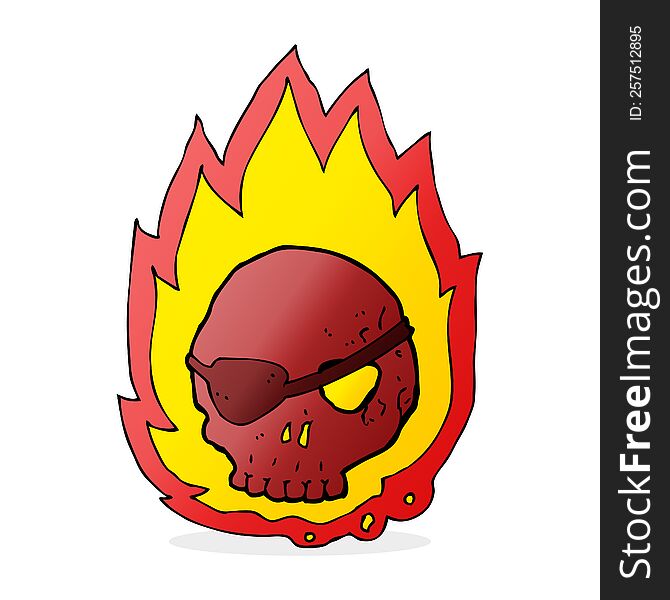 Cartoon Burning Skull