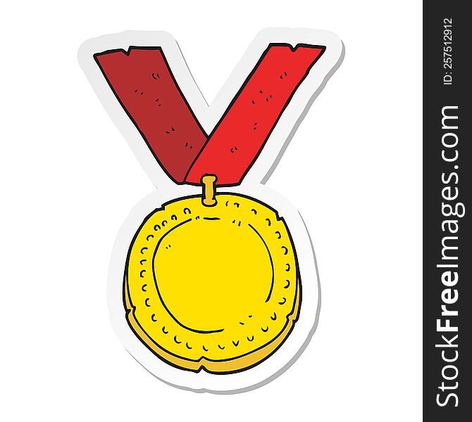 sticker of a cartoon medal