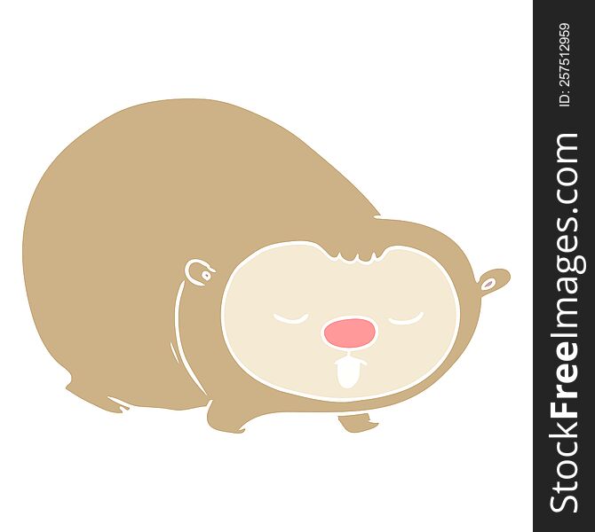 flat color style cartoon wombat