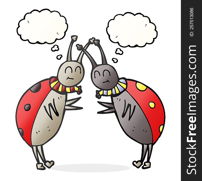 Thought Bubble Cartoon Ladybugs Greeting