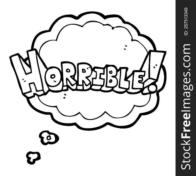 Thought Bubble Cartoon Word Horrible