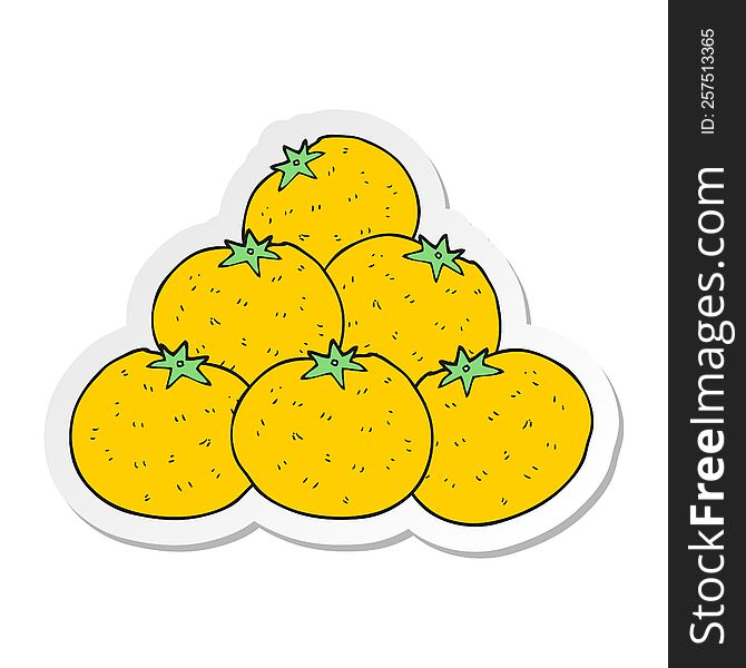 sticker of a cartoon oranges