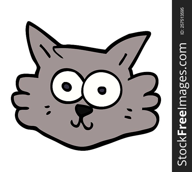 cartoon doodle cat face