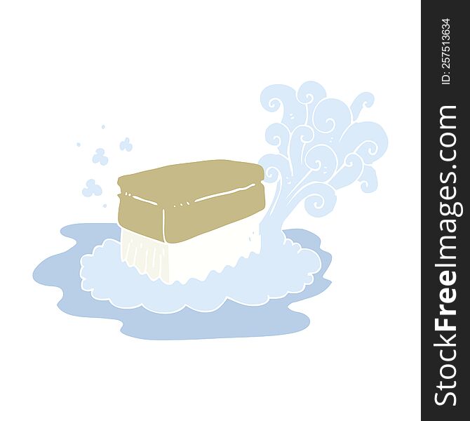 flat color illustration of scrubbing brush. flat color illustration of scrubbing brush