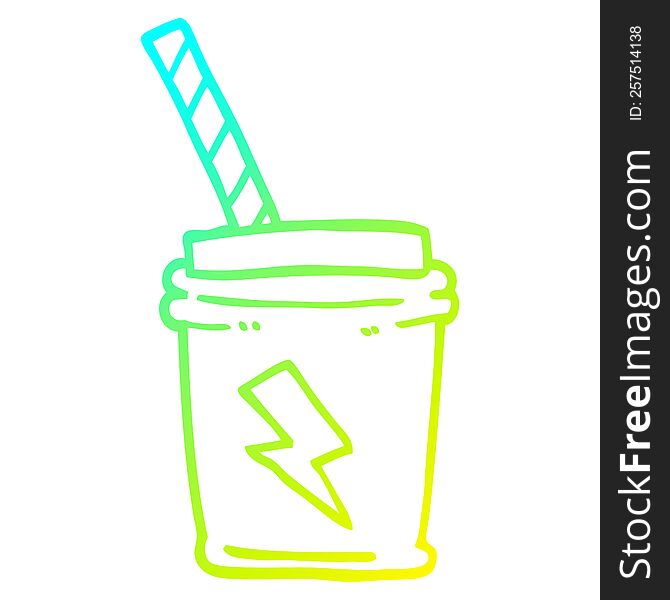 cold gradient line drawing cartoon take out drink