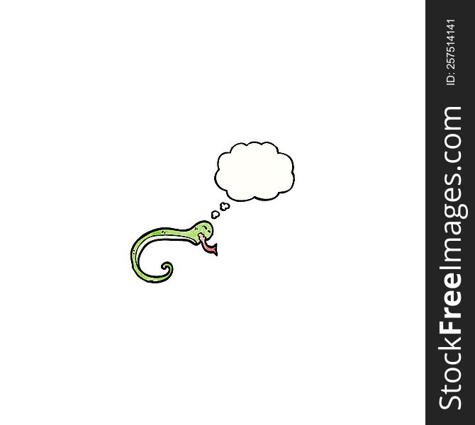 snake with thought bubble cartoon