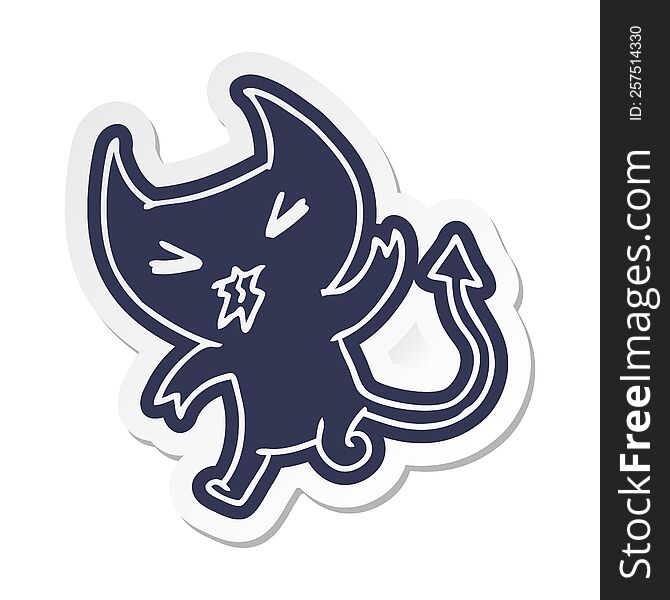 Cartoon Sticker Of A Kawaii Cute Demon