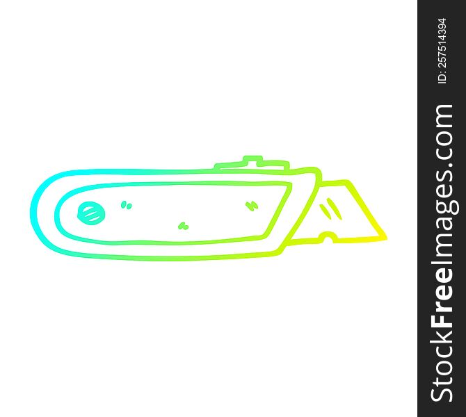 cold gradient line drawing of a cartoon work knife