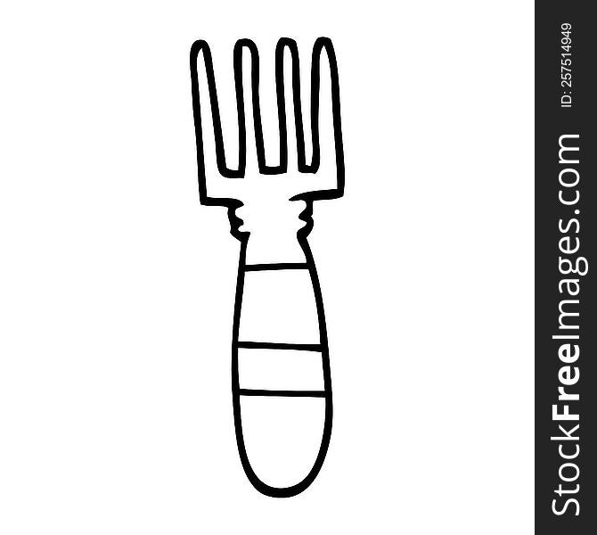 black and white cartoon fork