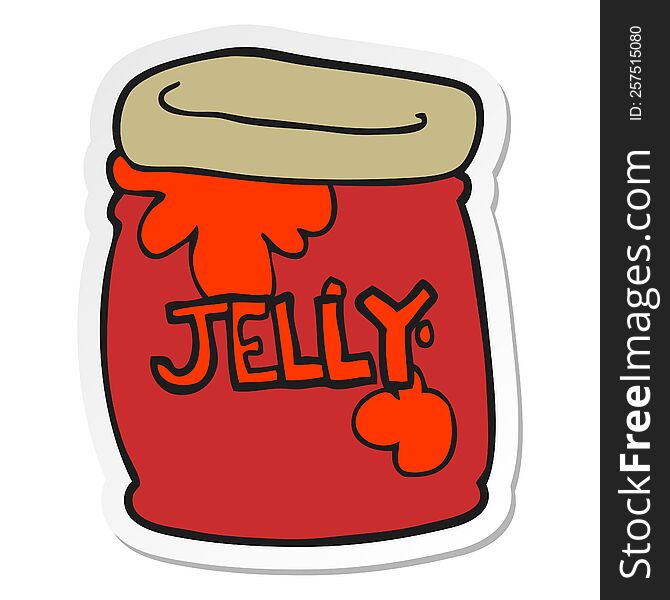 sticker of a cartoon jar of jelly