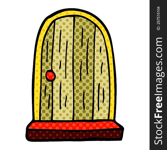 Cartoon Doodle Round Doorway