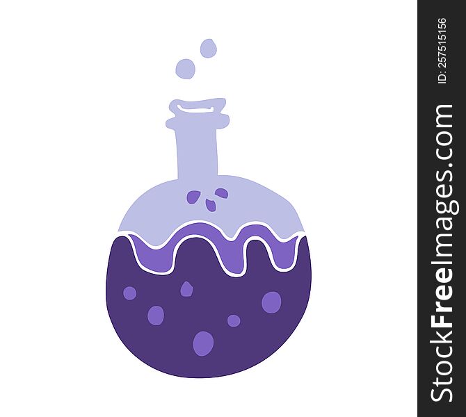 flat color illustration of magic potion. flat color illustration of magic potion
