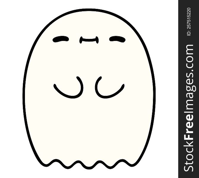 cartoon of a happy halloween ghost