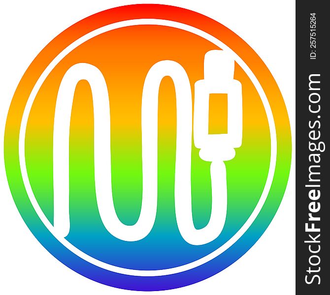 electrical plug circular icon with rainbow gradient finish. electrical plug circular icon with rainbow gradient finish
