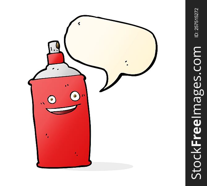 Cartoon Spray Can With Speech Bubble