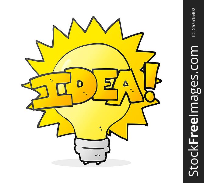 Cartoon Idea Light Bulb Symbol