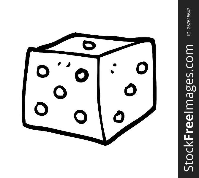 line drawing cartoon red dice