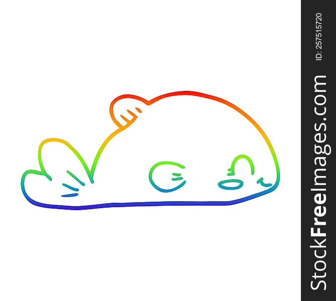 rainbow gradient line drawing cartoon fish