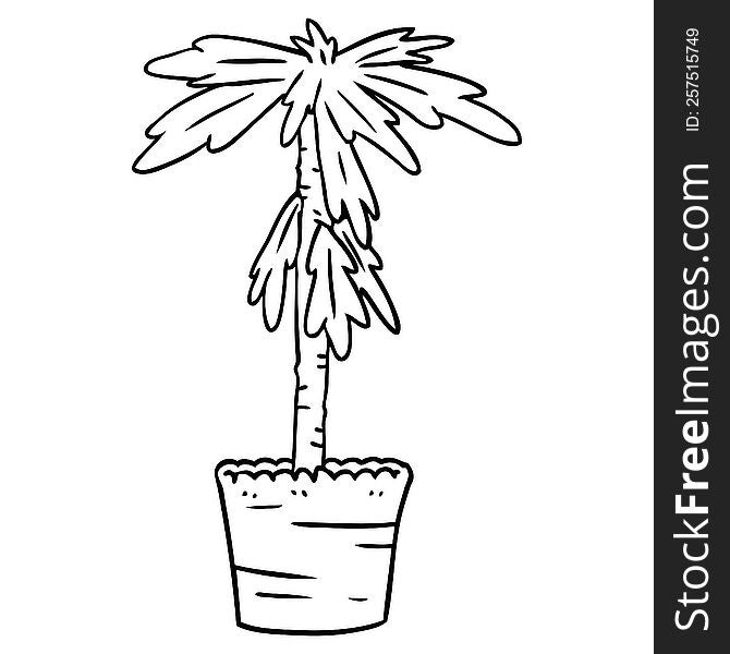 line drawing doodle of a house plant