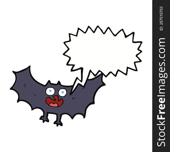 Cartoon Bat With Speech Bubble
