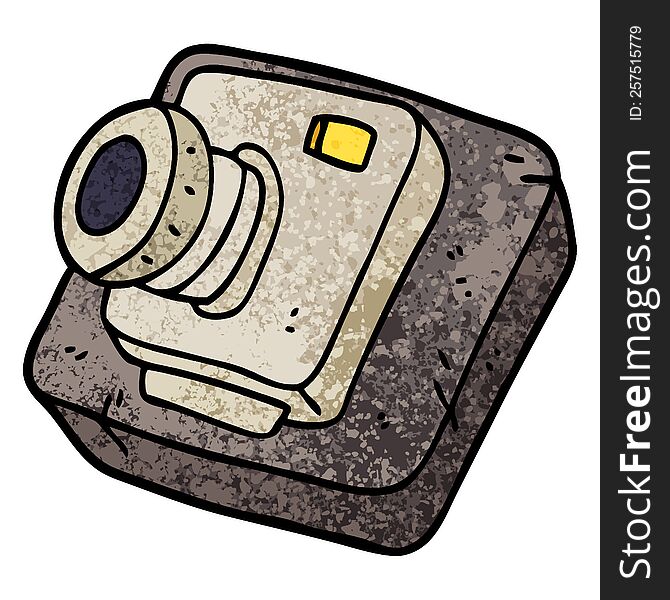 grunge textured illustration cartoon old camera