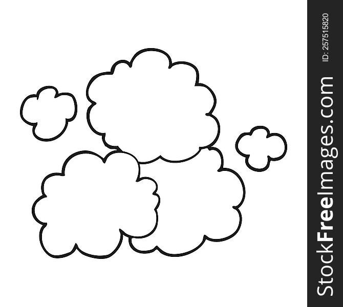 black and white cartoon smoke cloud