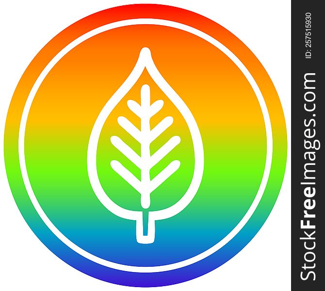 Natural Leaf Circular In Rainbow Spectrum