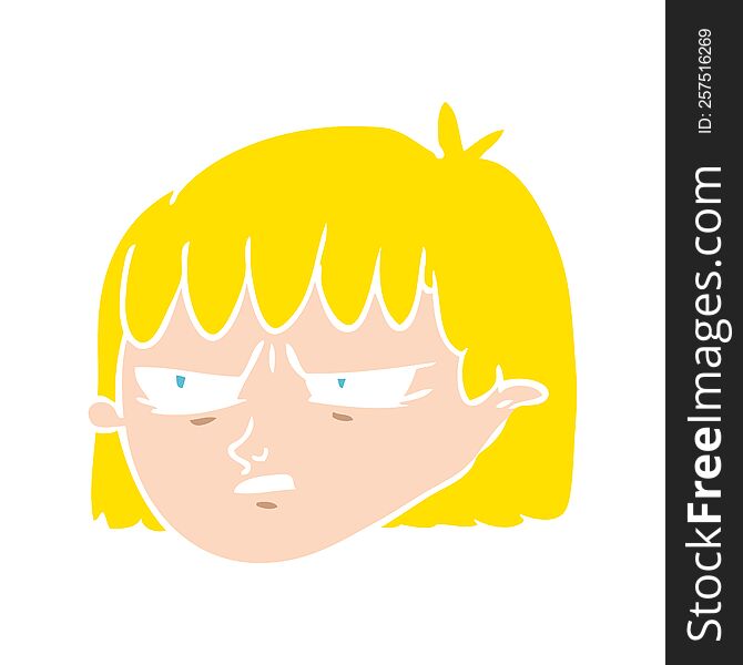 Flat Color Style Cartoon Angry Woman