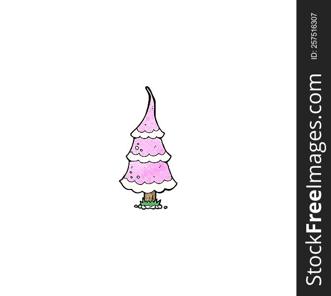 Cartoon Pink Christmas Tree