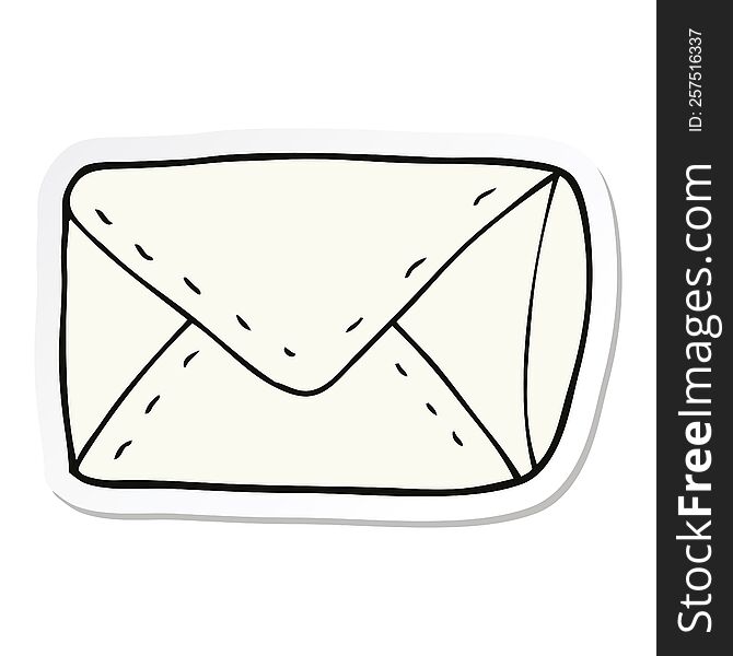 sticker of a cartoon envelope