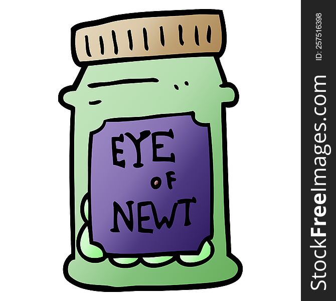 Cartoon Doodle Eye Of Newt Bottle