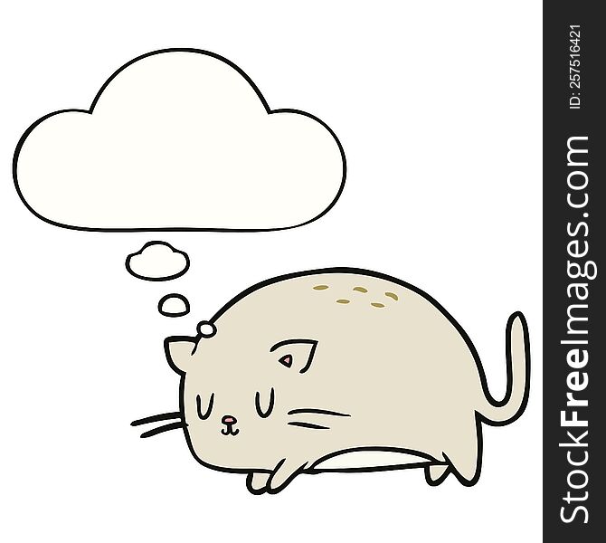 cute cartoon cat with thought bubble. cute cartoon cat with thought bubble