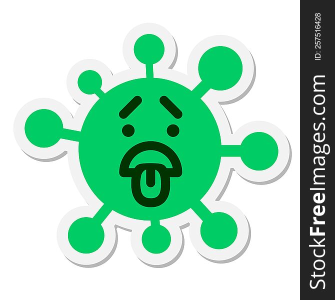 Unhappy Disgusted Virus Sticker