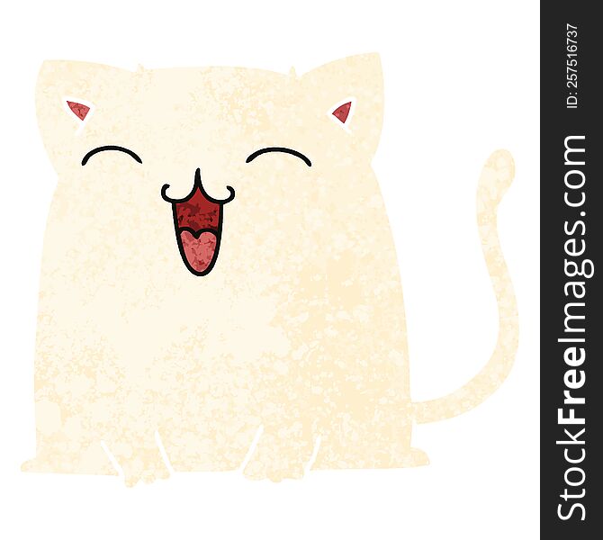 Quirky Retro Illustration Style Cartoon Cat