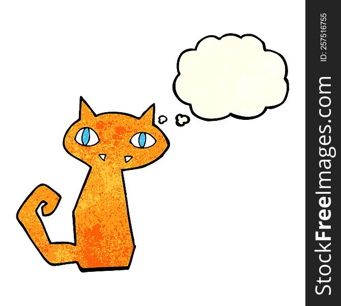 Cartoon Cat With Thought Bubble