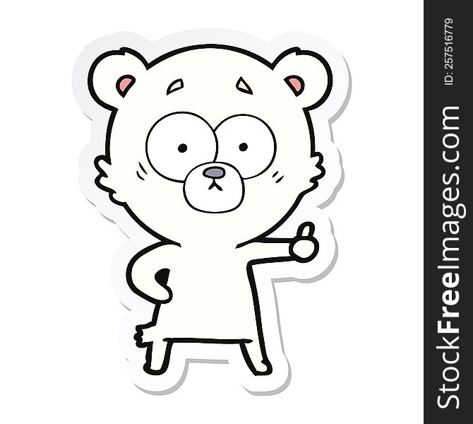 Sticker Of A Nervous Polar Bear Cartoon