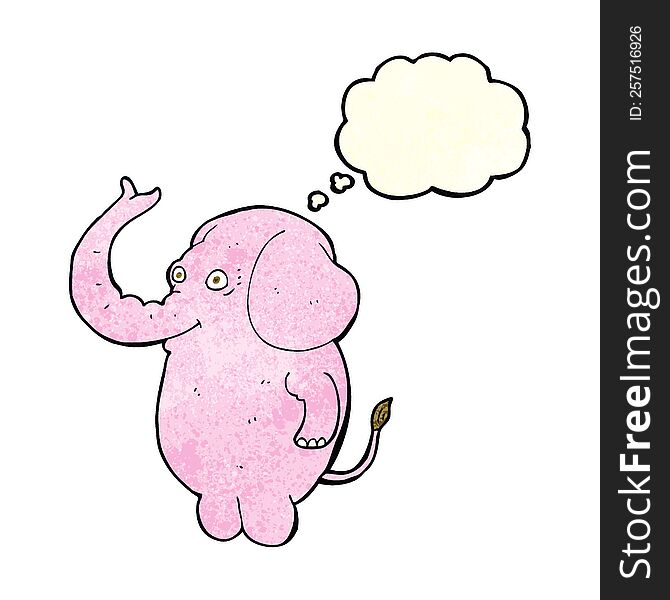 Cartoon Funny Elephant With Thought Bubble