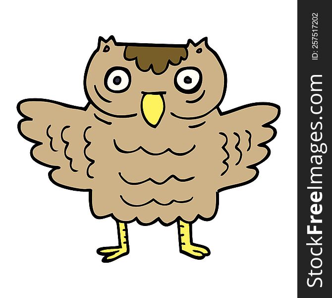 Cartoon Doodle Funny Owl