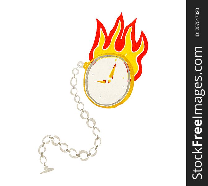 cartoon flaming watch