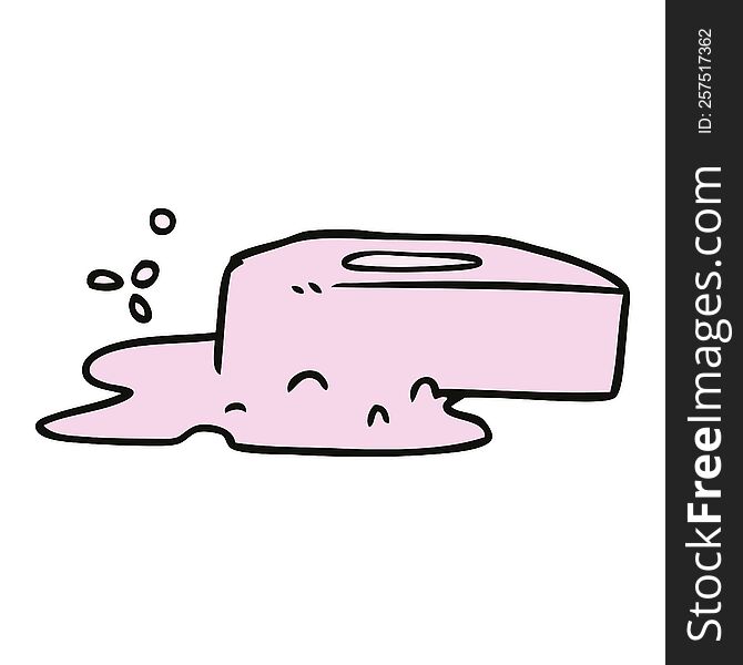 Cartoon Doodle Of A Bubbled Soap