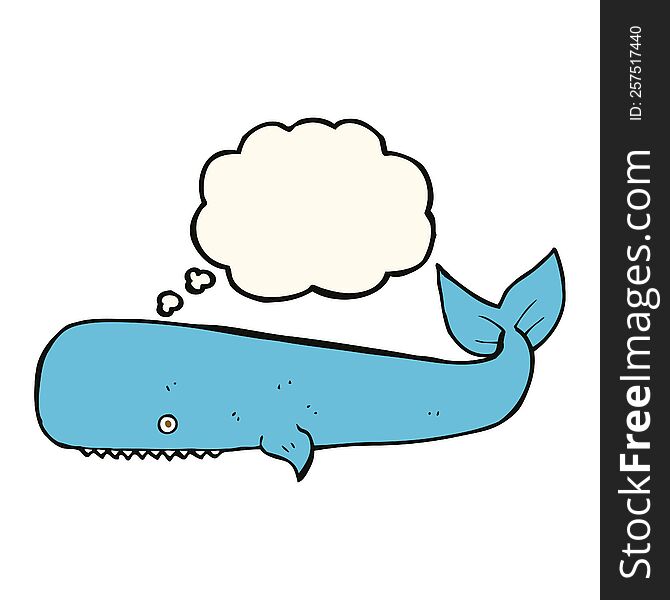 cartoon whale with thought bubble