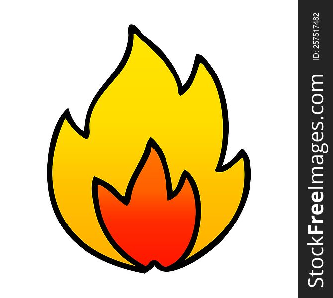 gradient shaded cartoon of a fire. gradient shaded cartoon of a fire