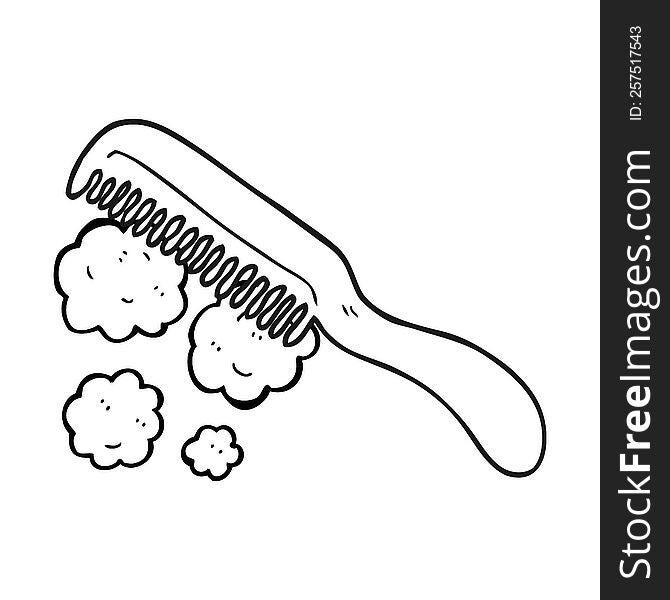 freehand drawn black and white cartoon comb
