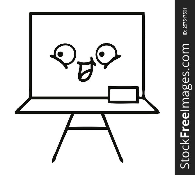 Line Drawing Cartoon White Board