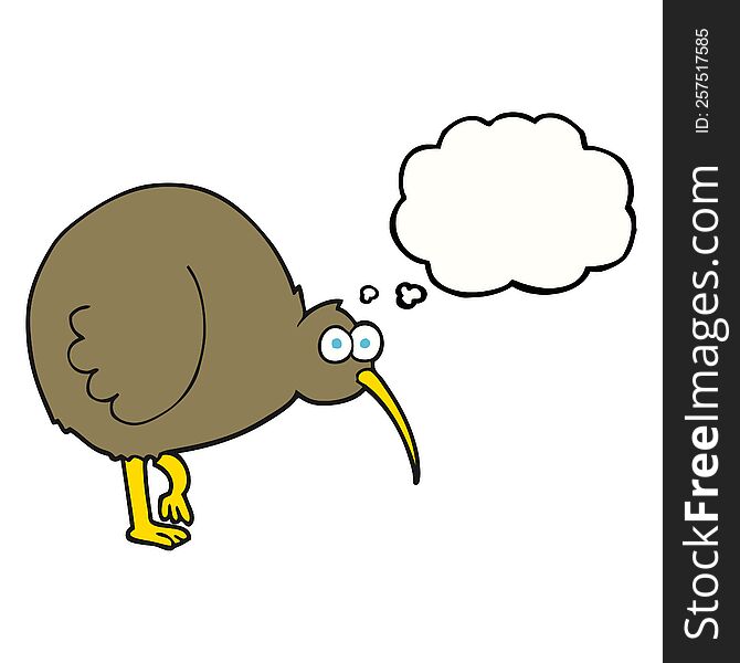 Thought Bubble Cartoon Kiwi Bird