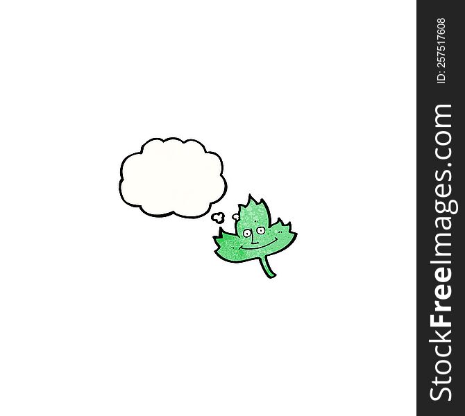 Cartoon Leaf With Thought Bubble