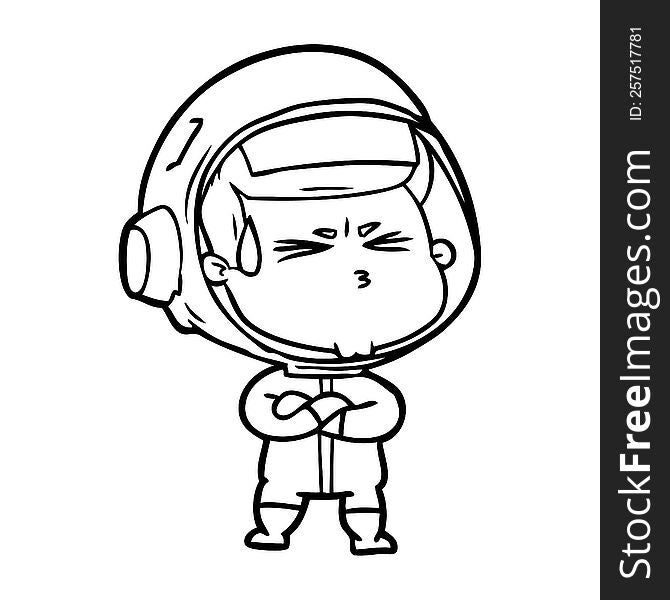 cartoon stressed astronaut. cartoon stressed astronaut